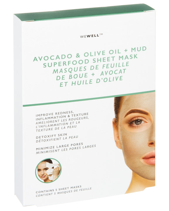 AVOCADO AND OLIVE OIL SUPERFOOD MUD SHEET MASK BOX